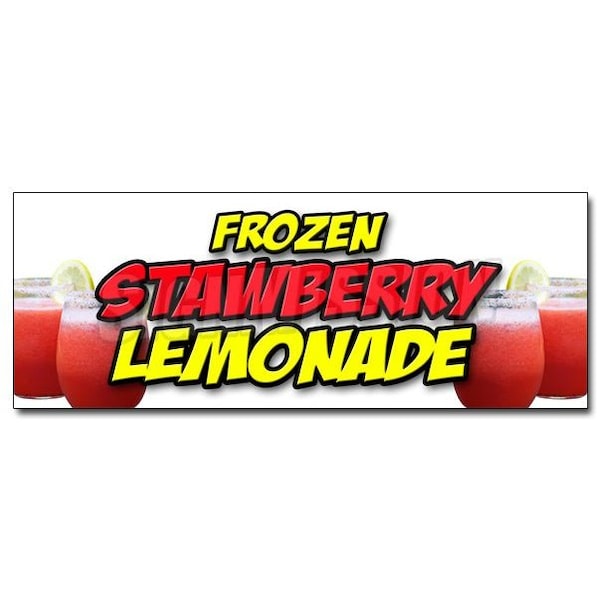 Signmission FROZEN STRAWBERRY LEMONADE DECAL sticker cold refreshing slushie drink, D-12 Frozen Strawberry Lemon D-12 Frozen Strawberry Lemon - main